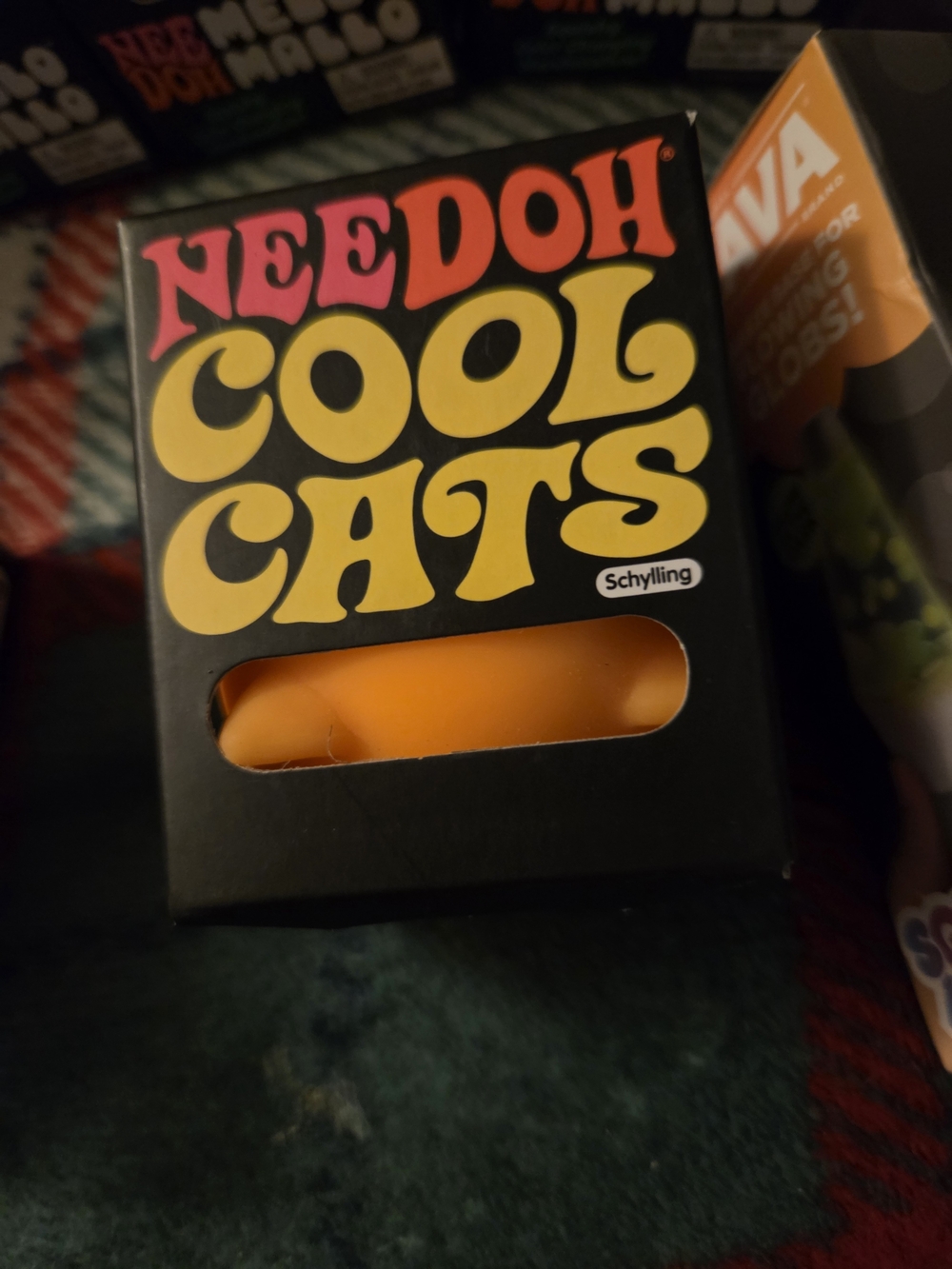 Schylling Needoh Cool Cats Fidget Toy Black & Orange